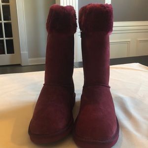 LAMO burgundy suede boots